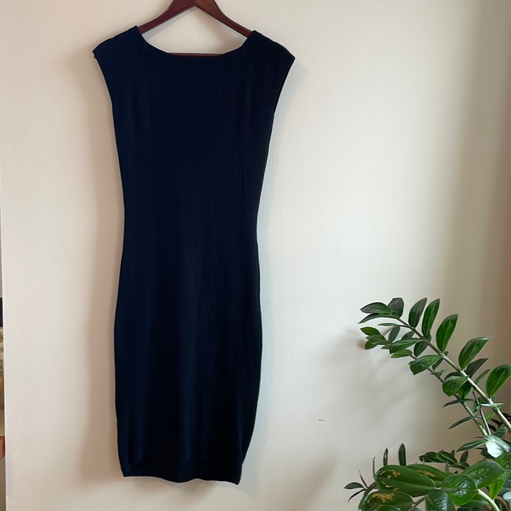 Zara Black Knit Midi Dress